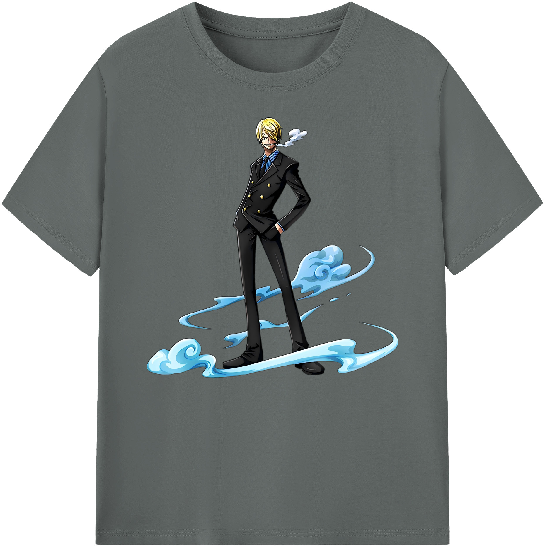 （画像用） ワンピース サンジ ONE PIECE Sanji 綿100％ メンズ半袖Tシャツ｜肌触りやわらか＆通気性
